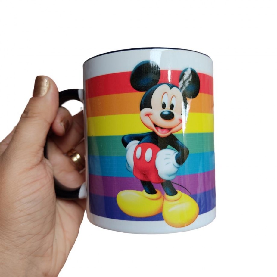 CANECA PARCELANA ALÇA E INTERIO PRETA